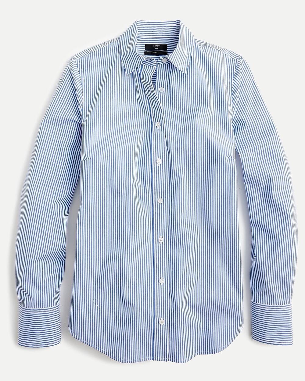 J.Crew Women’s Stretch Perfect Blue Striped Long Sleeve Button-Up Shirt Top Sm